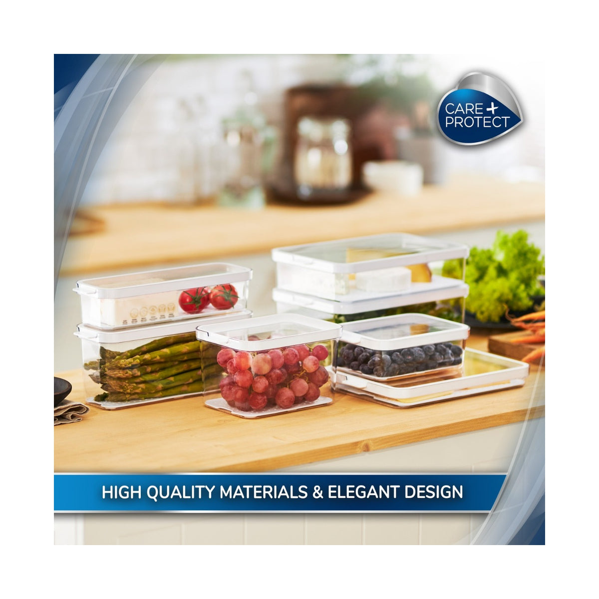 Care + Protect 2,6L Food Container & Fridge Organizer