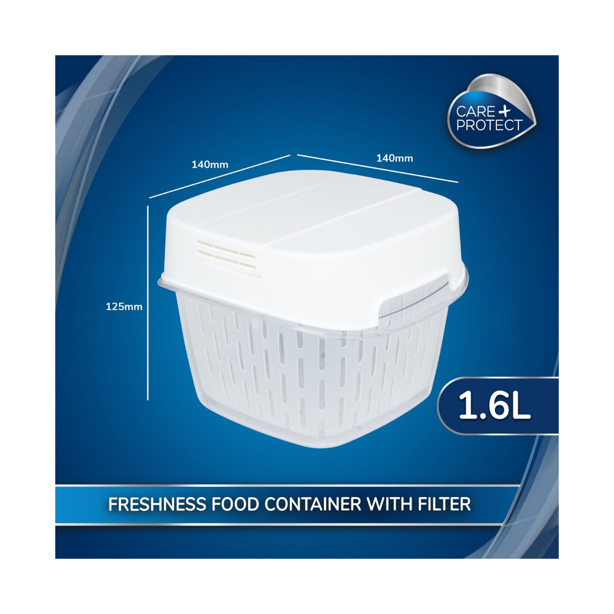 Care + Protect 1,6L Food Container & Fridge Organizer 