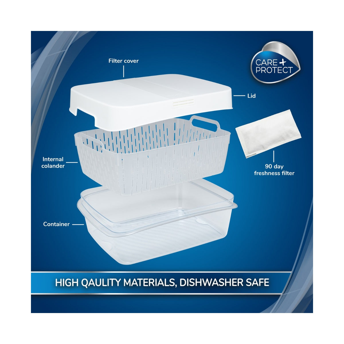 Care + Protect 6,4L Food Container & Fridge Organizer 