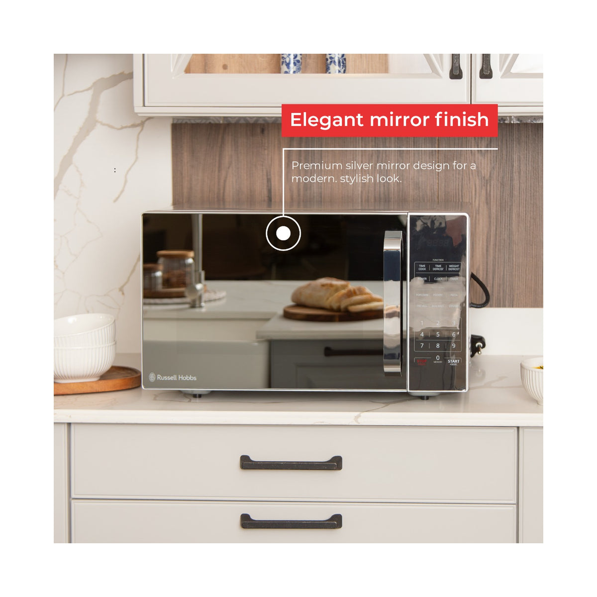 Russell Hobbs Electronic Silver 45L Microwave RHEM45L 