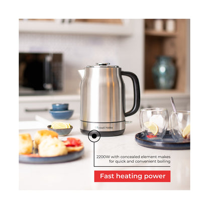 Russell Hobbs Brushed Stainless Steel 1.7L Cordless Kettle 2200W RHSSK05 