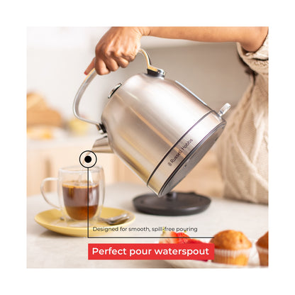 Russell Hobbs Brushed Stainless Steel 1.7L Cordless Kettle 2200W RHSSK06
