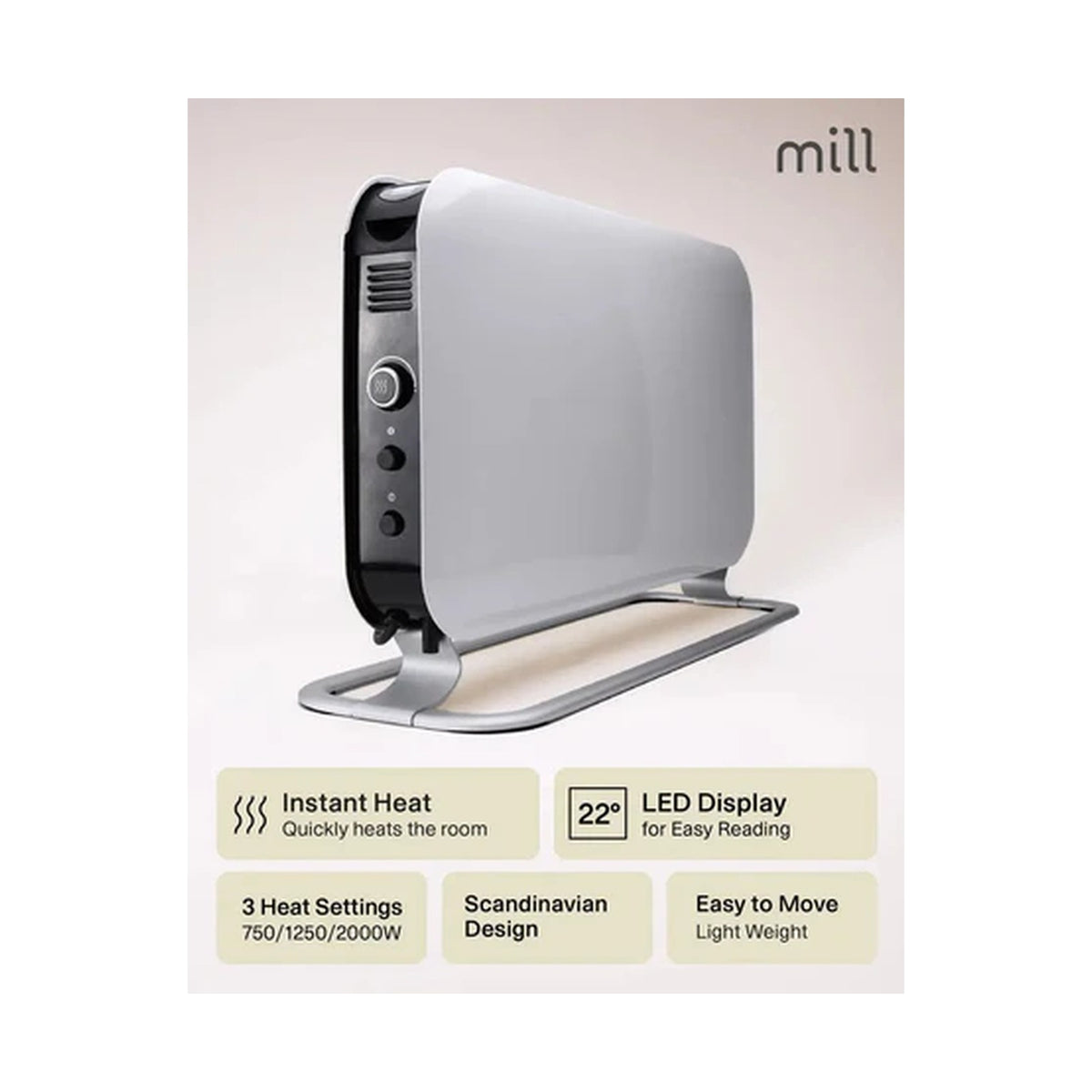 Mill 2000W Instant LED Portable Heater  SG2000LED