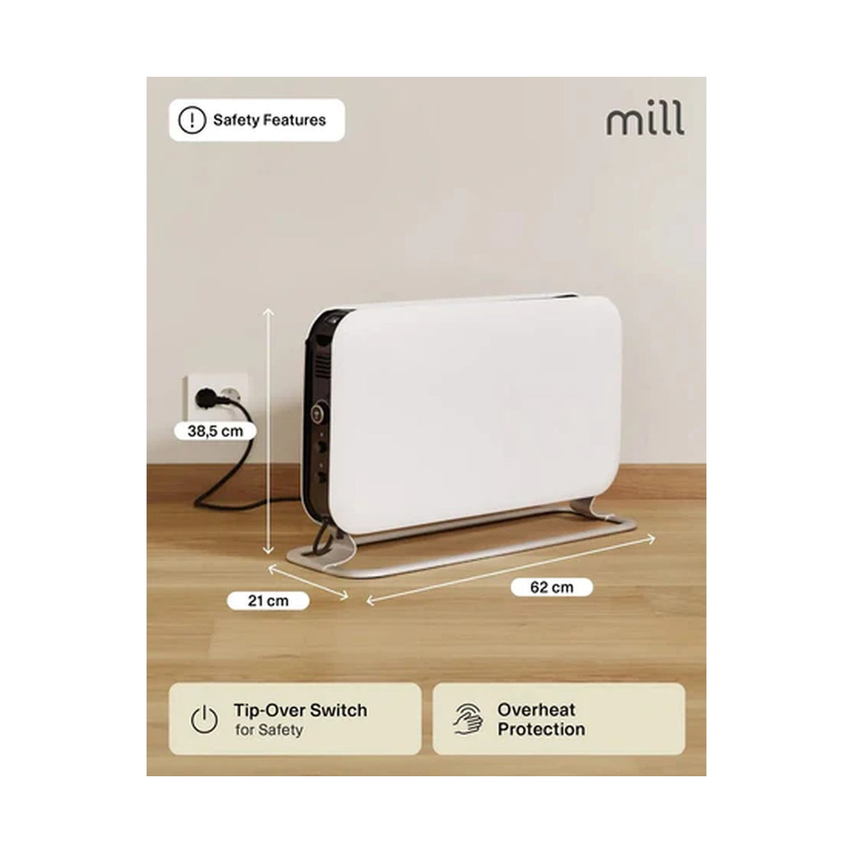 Mill 2000W Instant LED Portable Heater  SG2000LED