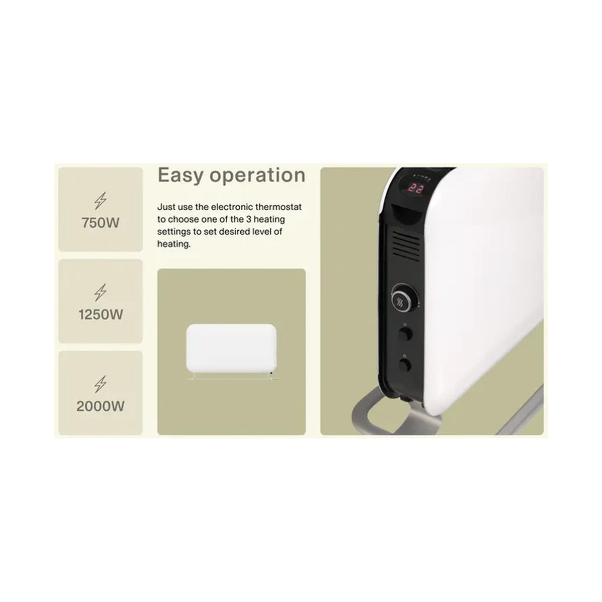 Mill 2000W Instant LED Portable Heater  SG2000LED