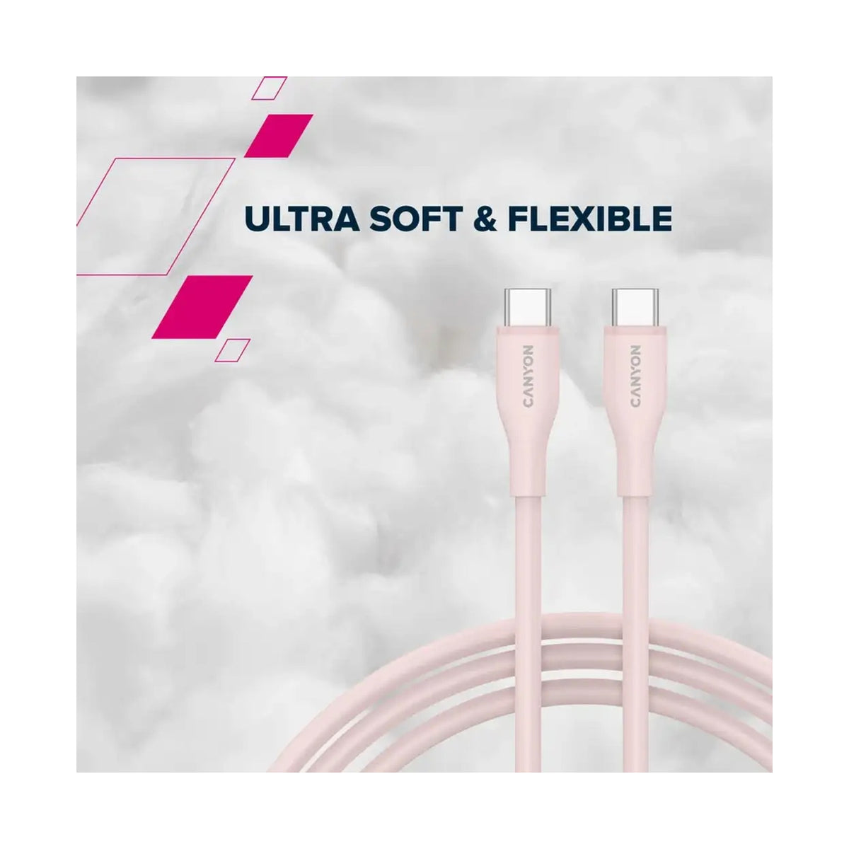 CANYON cable CC60SC10 C-C 60W 1m Silicon Pink Sand CNS-CC60SC10PS