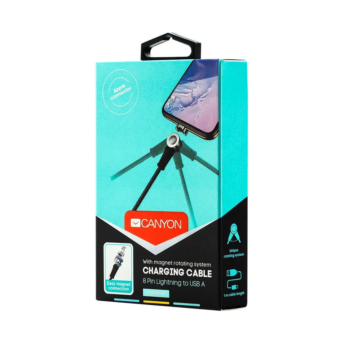 CANYON cable CFI-8 A-L Magnetic 10W 1m Black CNS-CFI8B