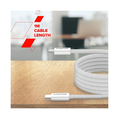 CANYON cable OnWire 60MG C-C 60W Magnet Braided 1m Light Grey CND-CCMG60AB15LG