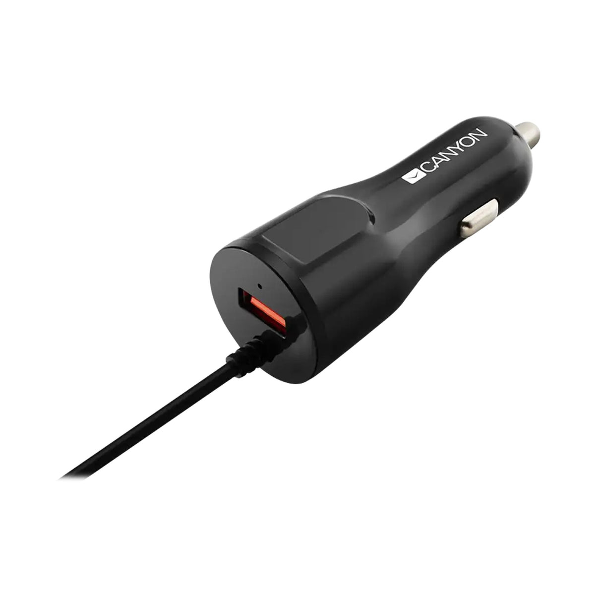 CANYON car charger C-033 2.4A/USB-A built-in Lightning Black CNE-CCA033B-US