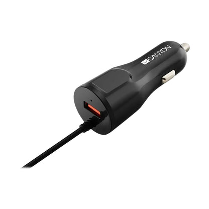 CANYON car charger C-033 2.4A/USB-A built-in Lightning Black CNE-CCA033B-US