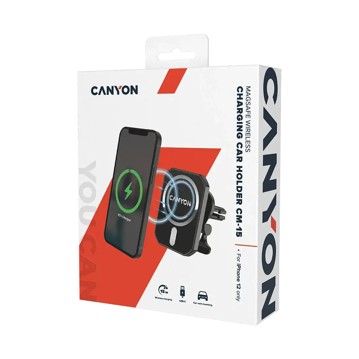CANYON CH-15 Magnetic car holder and wireless charger CNE-CCA15B01