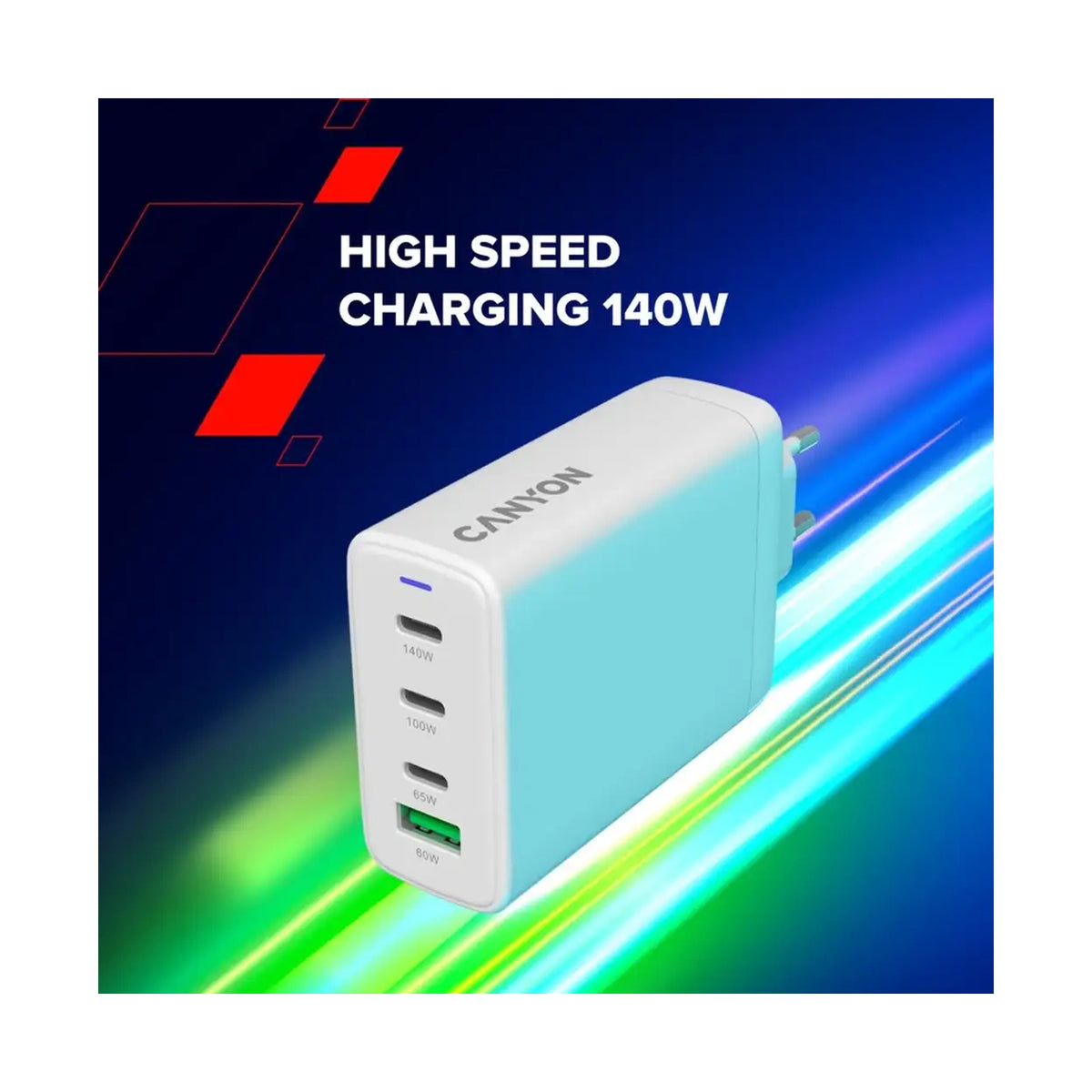CANYON charger CU140ACC GaN 150W 3xPD 1xQC EU White CNS-CUW140ACC