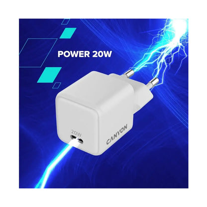 CANYON charger CU20C GaN 20W 1xPD EU White CNS-CUW20C
