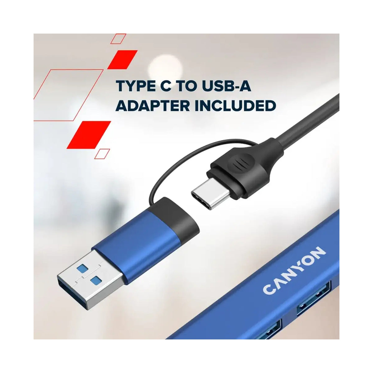 CANYON hub DS-02 4in1 USB-A/C Grey CNS-TDS02G