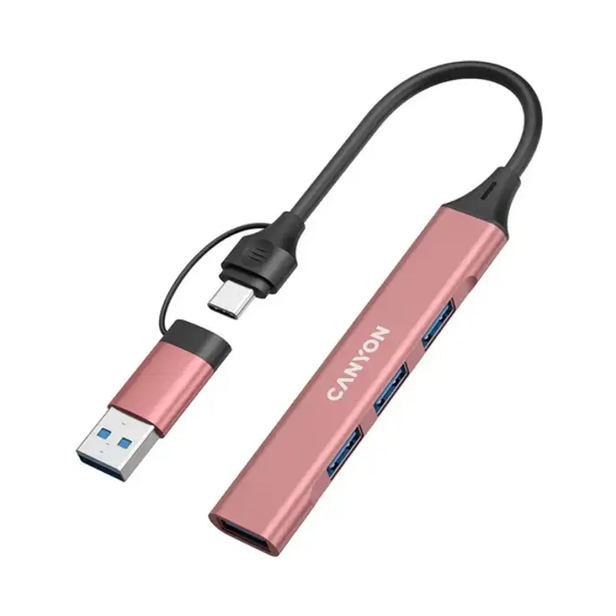 CANYON hub DS-02 4in1 USB-A/C Pink CNS-TDS02P