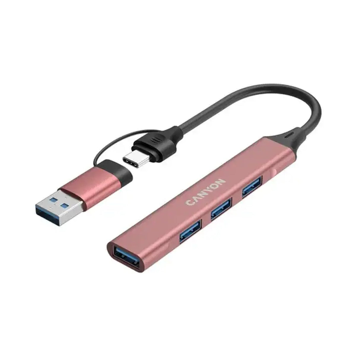 CANYON hub DS-02 4in1 USB-A/C Pink CNS-TDS02P
