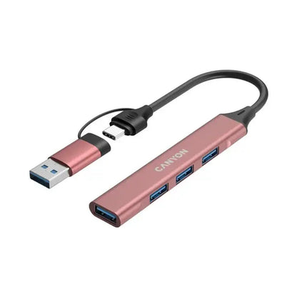 CANYON hub DS-02 4in1 USB-A/C Pink CNS-TDS02P