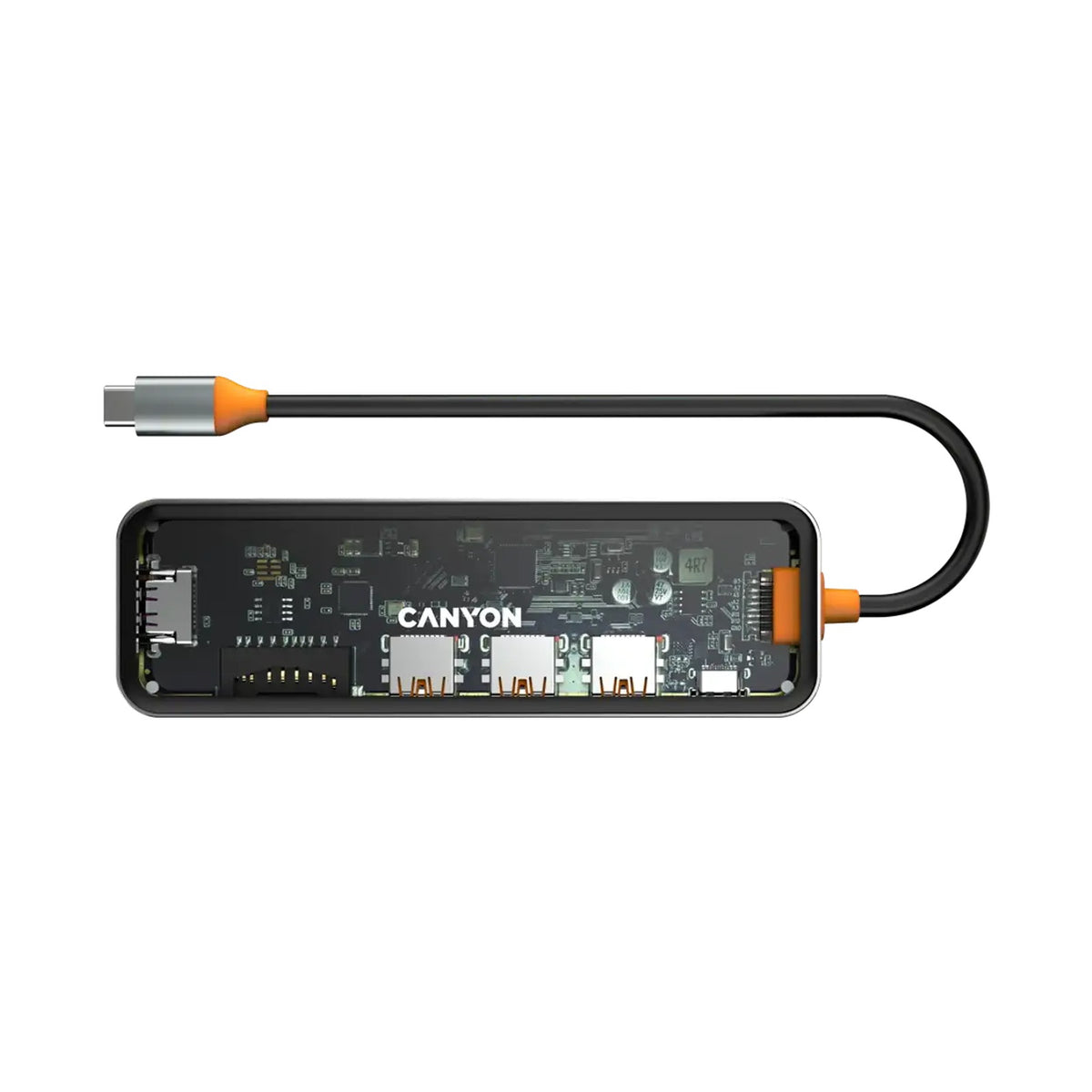 CANYON hub DS-13 7in1 4k USB-C Transparent Space Grey CNS-TDS13