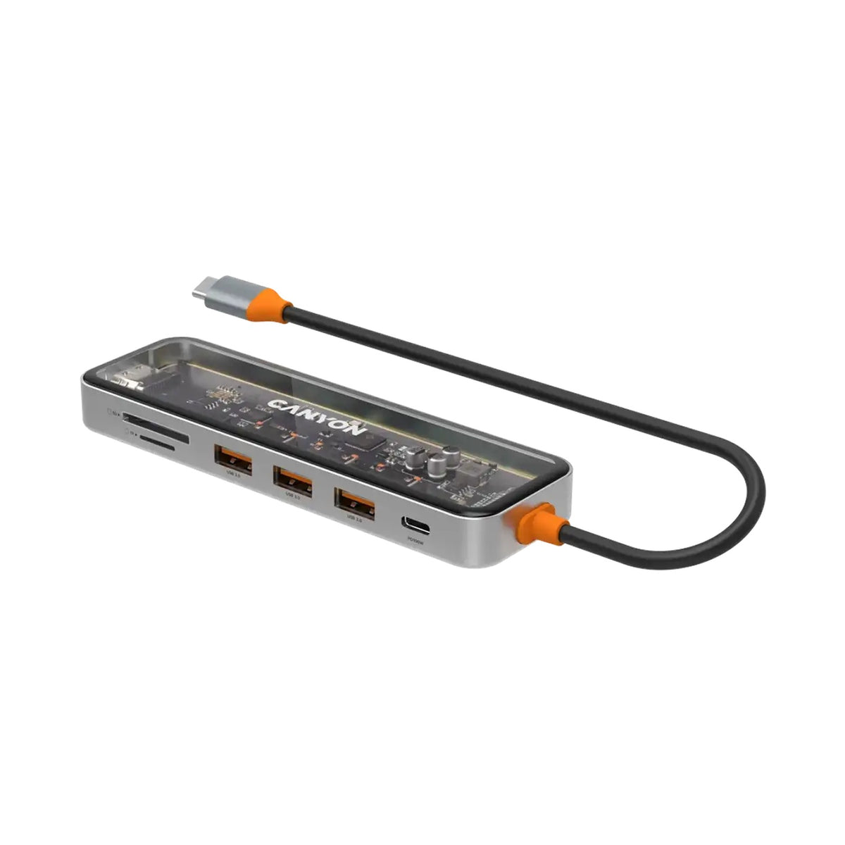 CANYON hub DS-13 7in1 4k USB-C Transparent Space Grey CNS-TDS13
