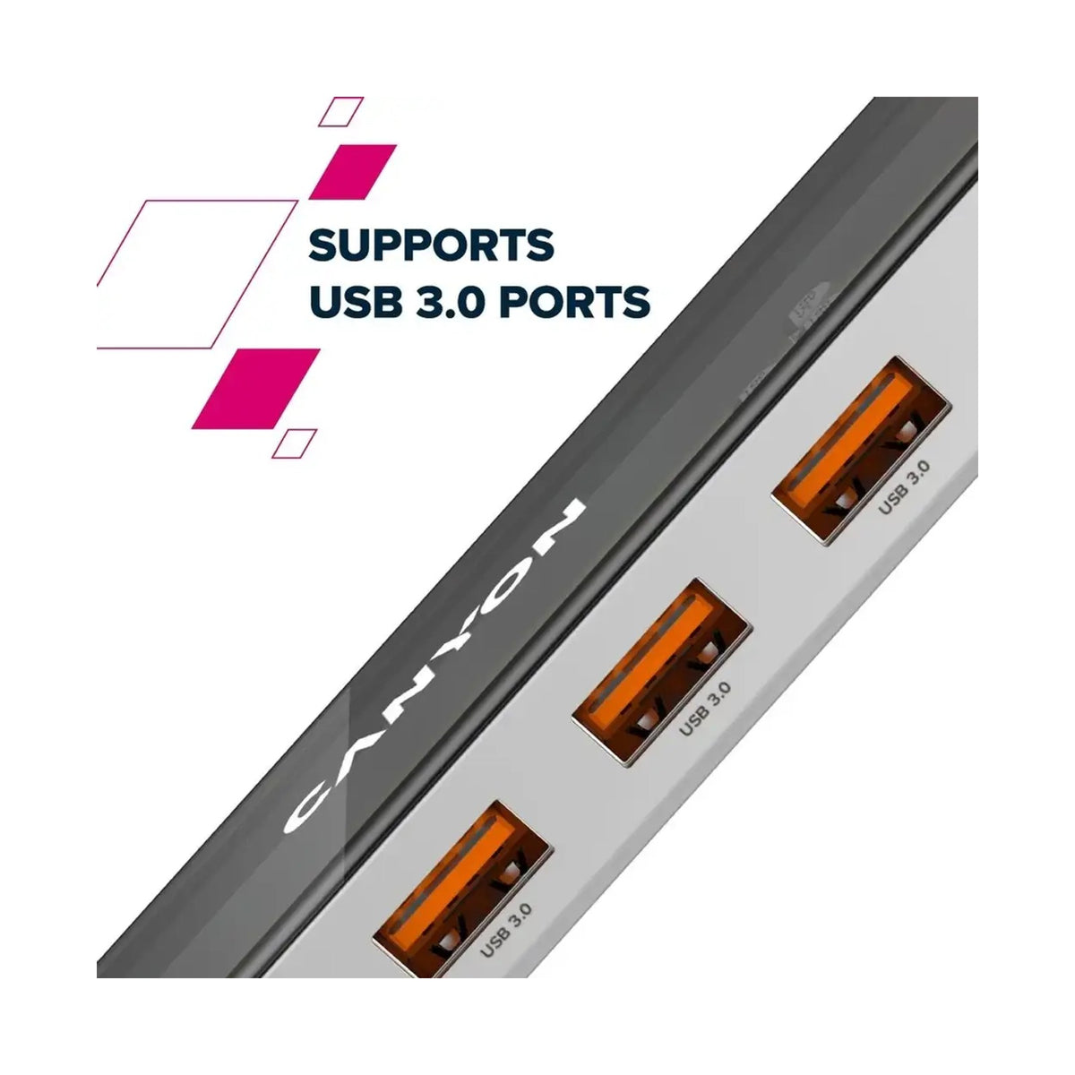 CANYON hub DS-13 7in1 4k USB-C Transparent Space Grey CNS-TDS13