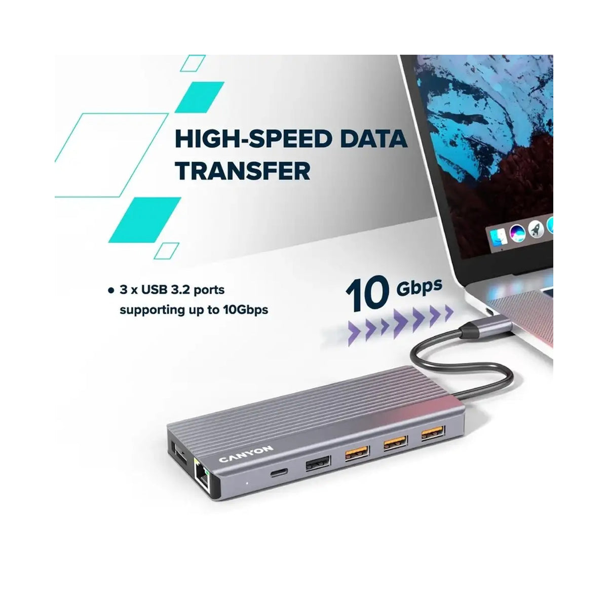 CANYON hub DS-16 13in1 4k USB-C Grey CNS-TDS16