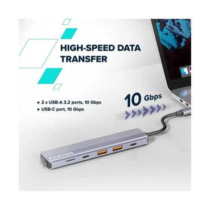 CANYON hub DS-17 6in1 4k USB-C Grey CNS-TDS17