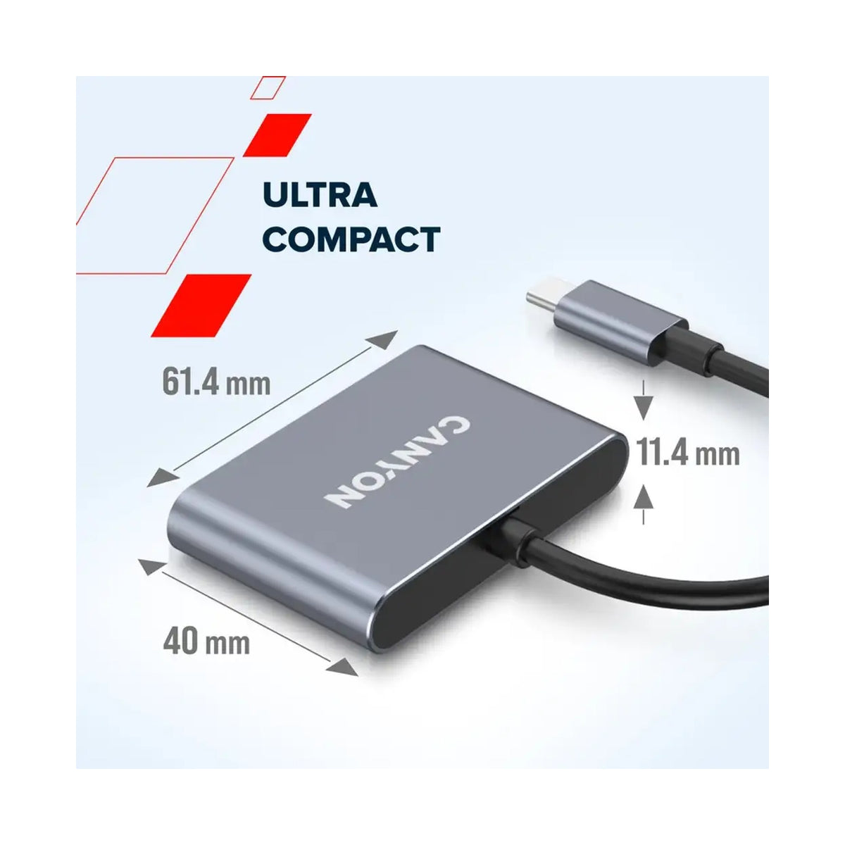 CANYON hub DS-3 3in1 USB-C Dark Grey CNS-TDS3