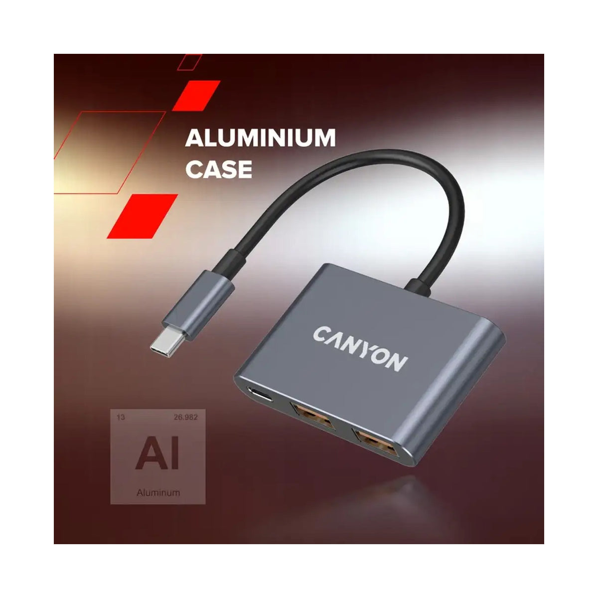 CANYON hub DS-3 3in1 USB-C Dark Grey CNS-TDS3