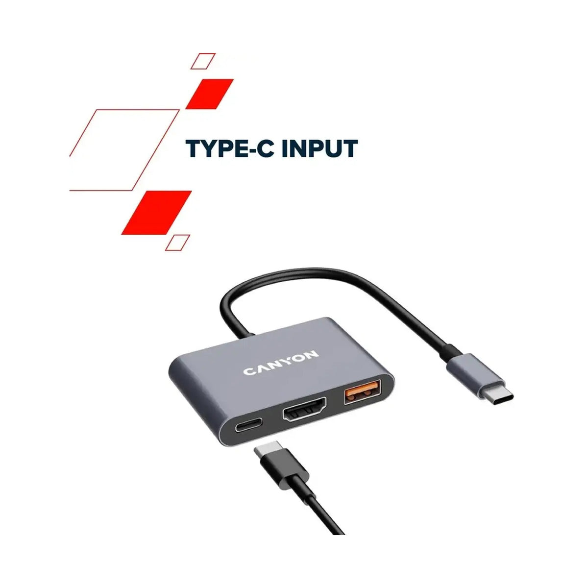 CANYON hub DS-4 3in1 USB-C Grey CNS-TDS4