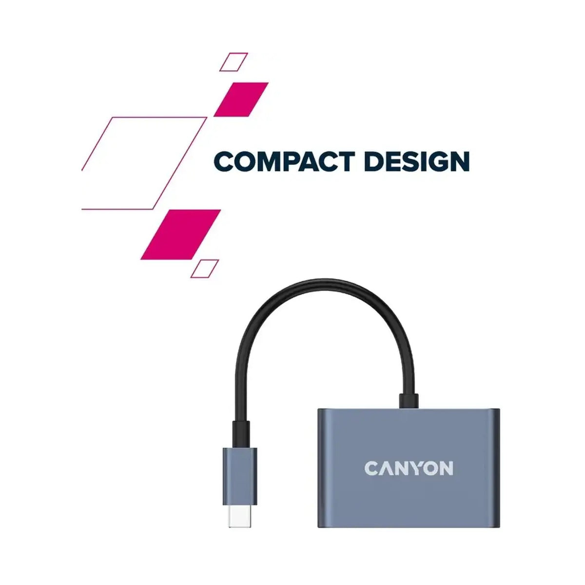 CANYON hub DS-4 3in1 USB-C Grey CNS-TDS4