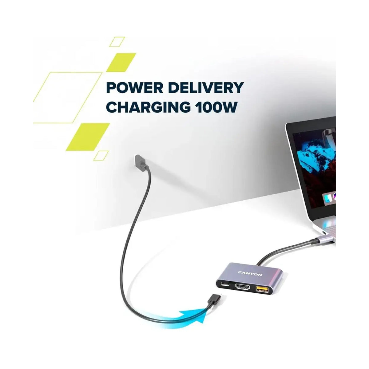 CANYON hub DS-4 3in1 USB-C Grey CNS-TDS4