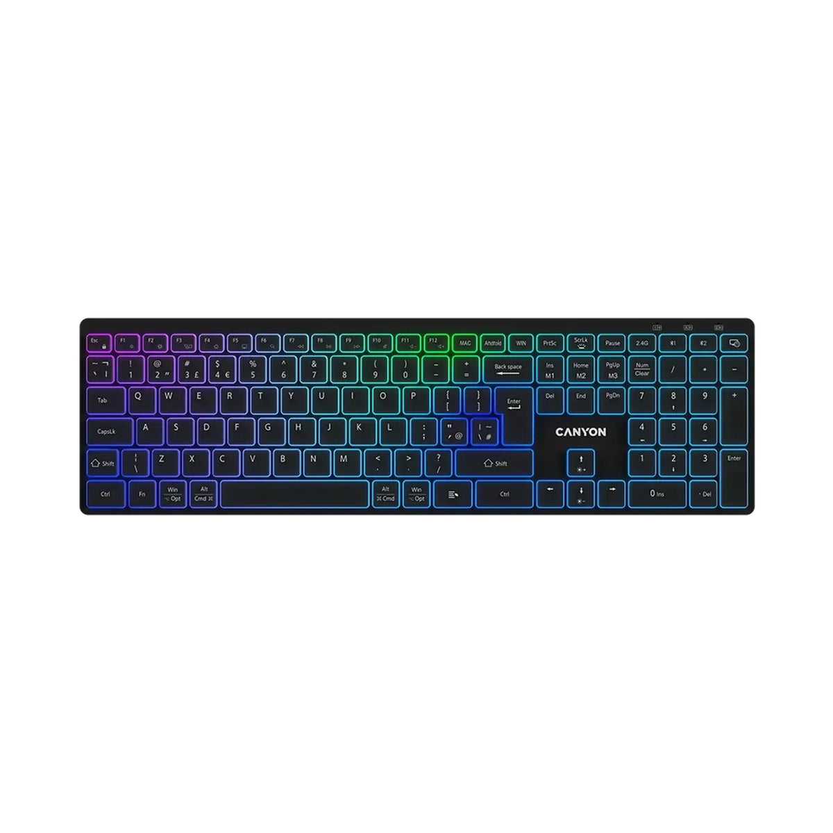 CANYON keyboard HKB-W11 UK/US RGB Dual Mode Wireless Black CNS-HBTK11B