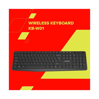 CANYON keyboard KB-W01 Wireless Black CNE-CKEYW01