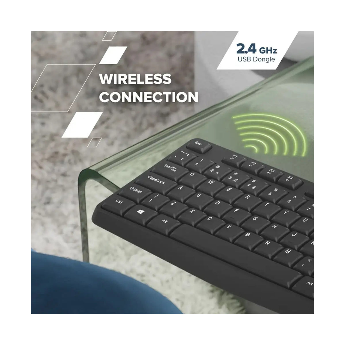 CANYON keyboard KB-W01 Wireless Black CNE-CKEYW01