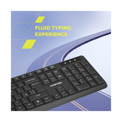CANYON keyboard KB-W01 Wireless Black CNE-CKEYW01