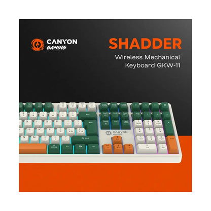 CANYON keyboard Shadder GKW-11 Mech RGB UK/US Wireless White CND-SKBW11