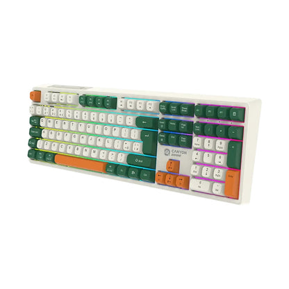 CANYON keyboard Shadder GKW-11 Mech RGB UK/US Wireless White CND-SKBW11