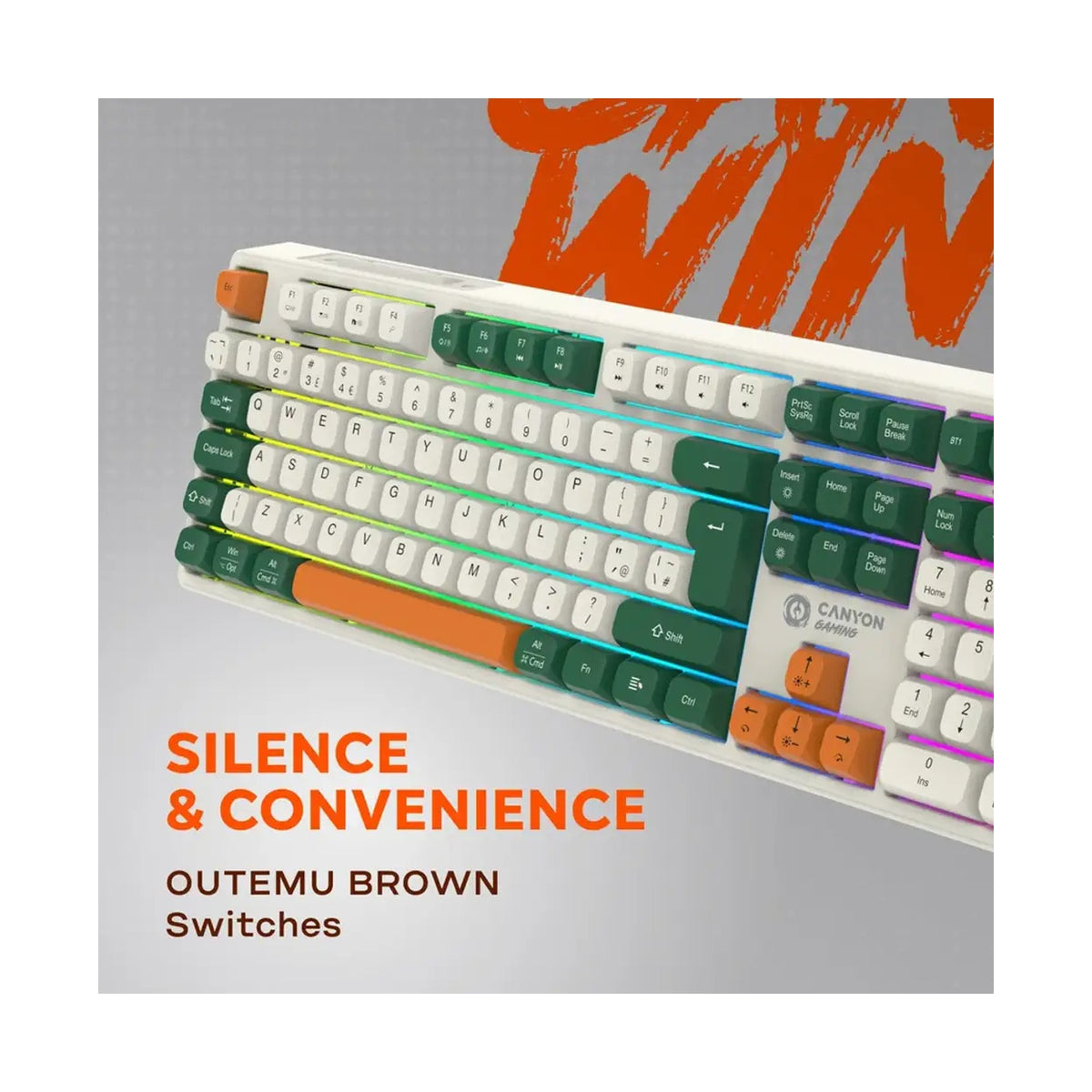 CANYON keyboard Shadder GKW-11 Mech RGB UK/US Wireless White CND-SKBW11