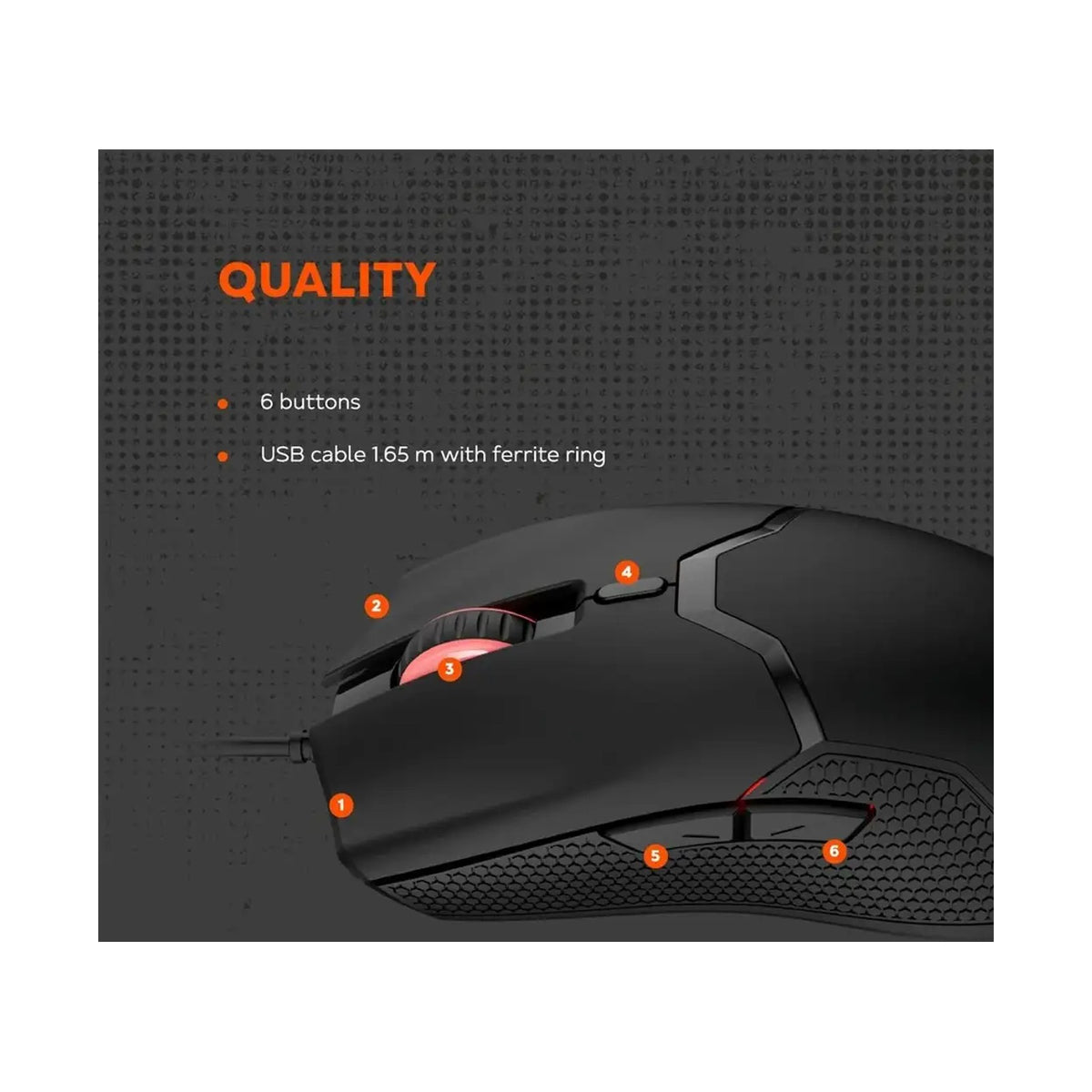 CANYON mouse Carver GM-116 6buttons Wired Black CND-SGM116