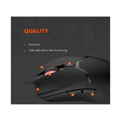 CANYON mouse Carver GM-116 6buttons Wired Black CND-SGM116