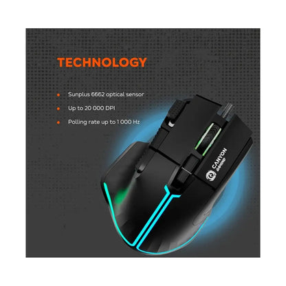 CANYON mouse Fortnax GM-636 RGB 9buttons Wired White CND-SGM636W