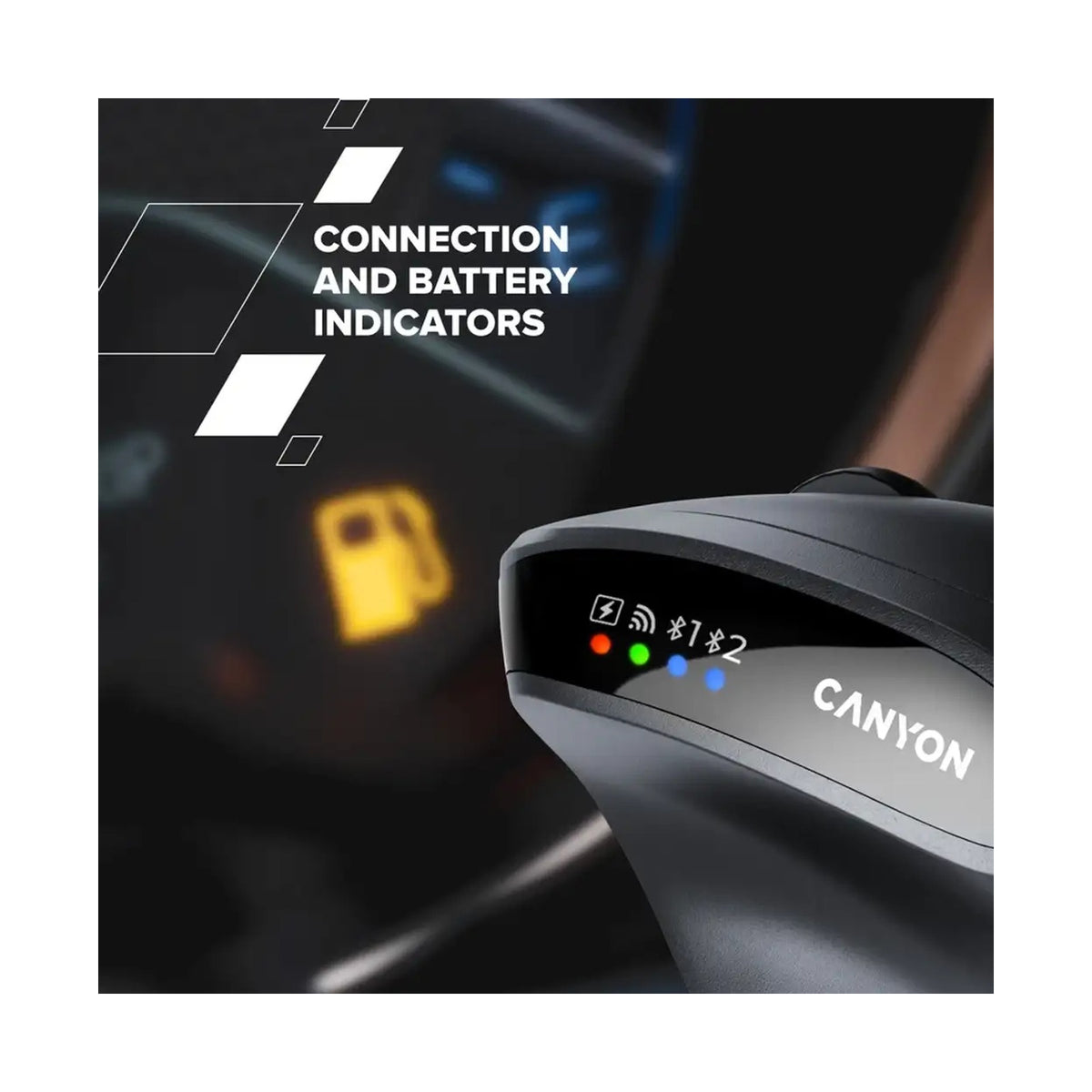 CANYON mouse MW-25 Ergonomic LED AA Dual mode Wireless Black CNS-CMSW25