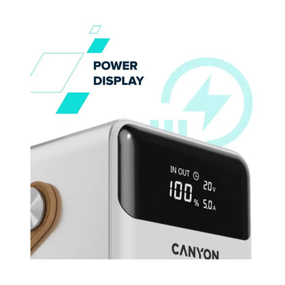 CANYON power bank OnPower 610 metal 60000 mAh PD100W White CNS-CPB610W