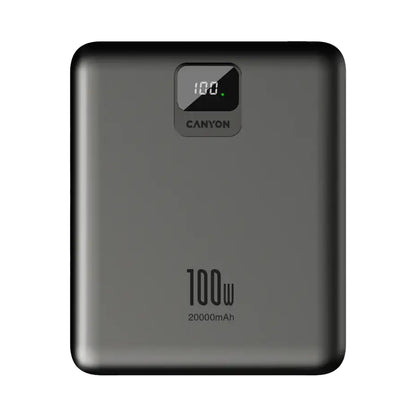 CANYON power bank PB-2008 LED FLAT 20000 mAh PD100W QC3.0 Dark Grey CNE-CPB2008DG