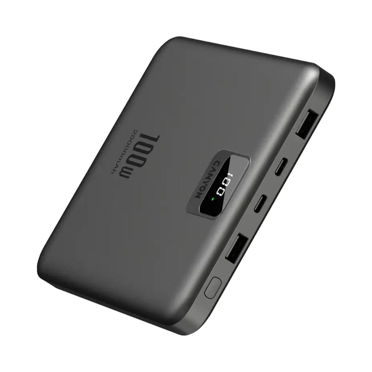 CANYON power bank PB-2008 LED FLAT 20000 mAh PD100W QC3.0 Dark Grey CNE-CPB2008DG