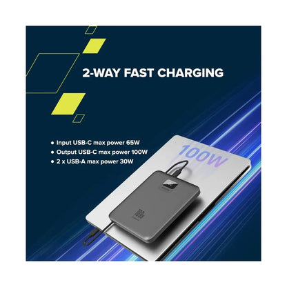 CANYON power bank PB-2008 LED FLAT 20000 mAh PD100W QC3.0 Dark Grey CNE-CPB2008DG