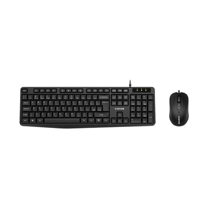 CANYON SET-1 EN Keyboard+Mouse Wired Black CNE-CSET1