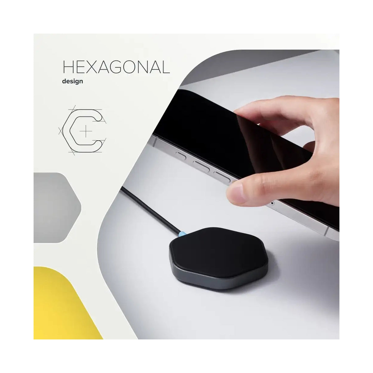CANYON wireless charger HEXAGON 110 Dark Grey Blue CNS-WCS110