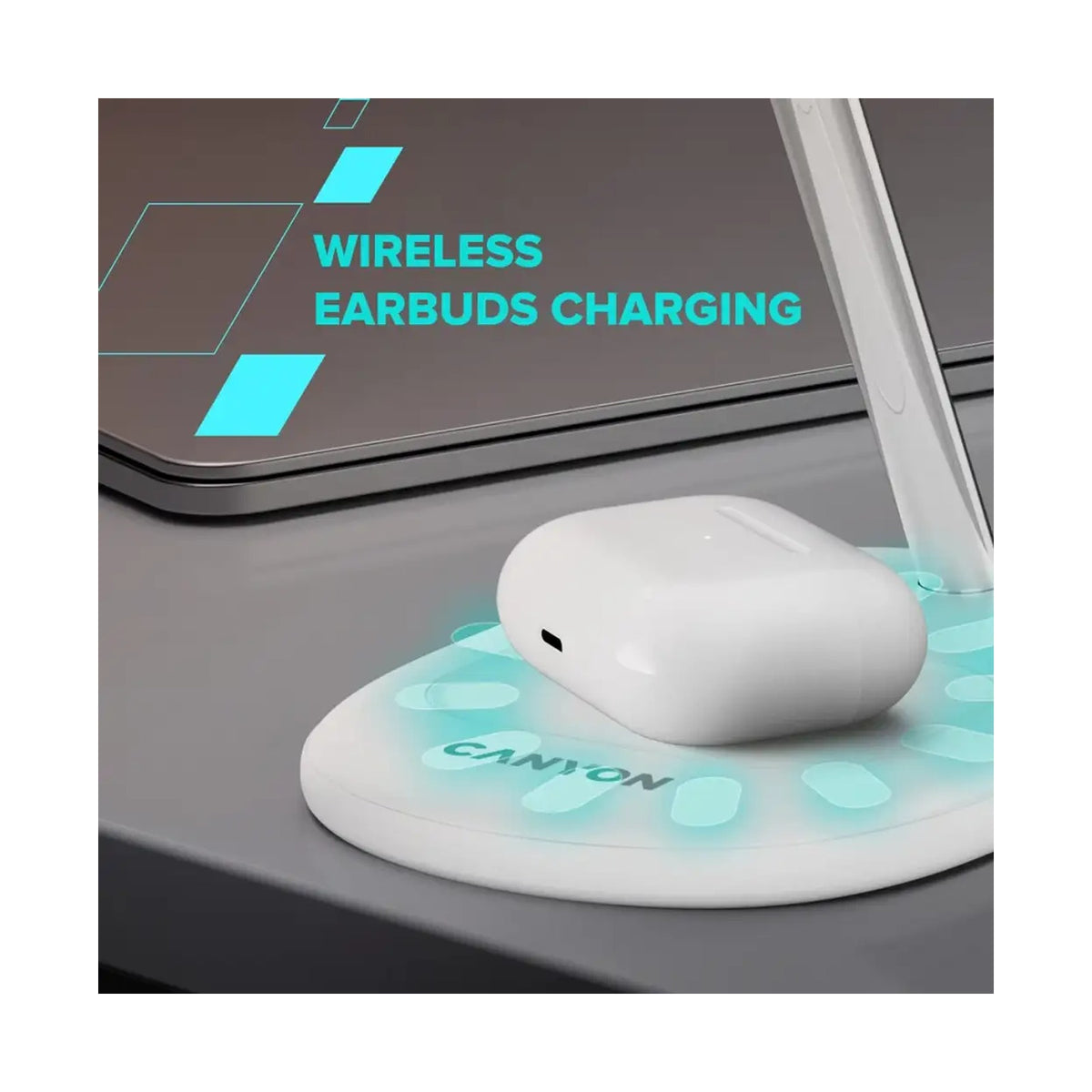 CANYON wireless charger WCS-205 15W Qi2 2in1 w/o adapter White CNS-WCS205WW/A
