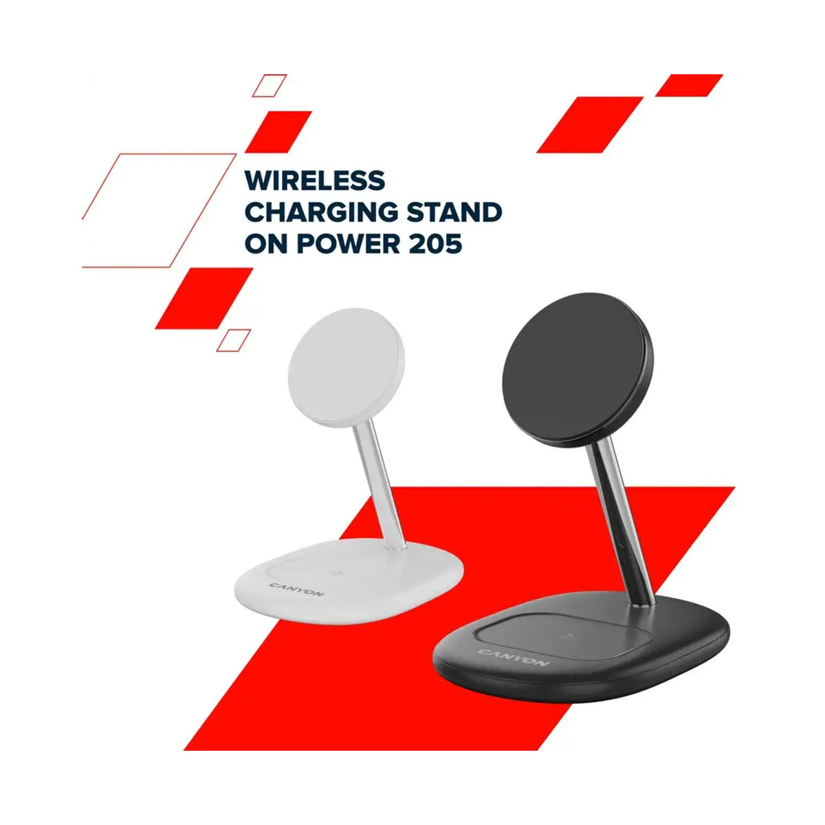 CANYON wireless charger WCS-205 15W Qi2 2in1 w/o adapter White CNS-WCS205WW/A
